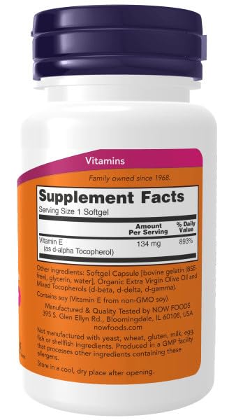Suplemento vitamina E 200 UI 100 cápsulas saludables