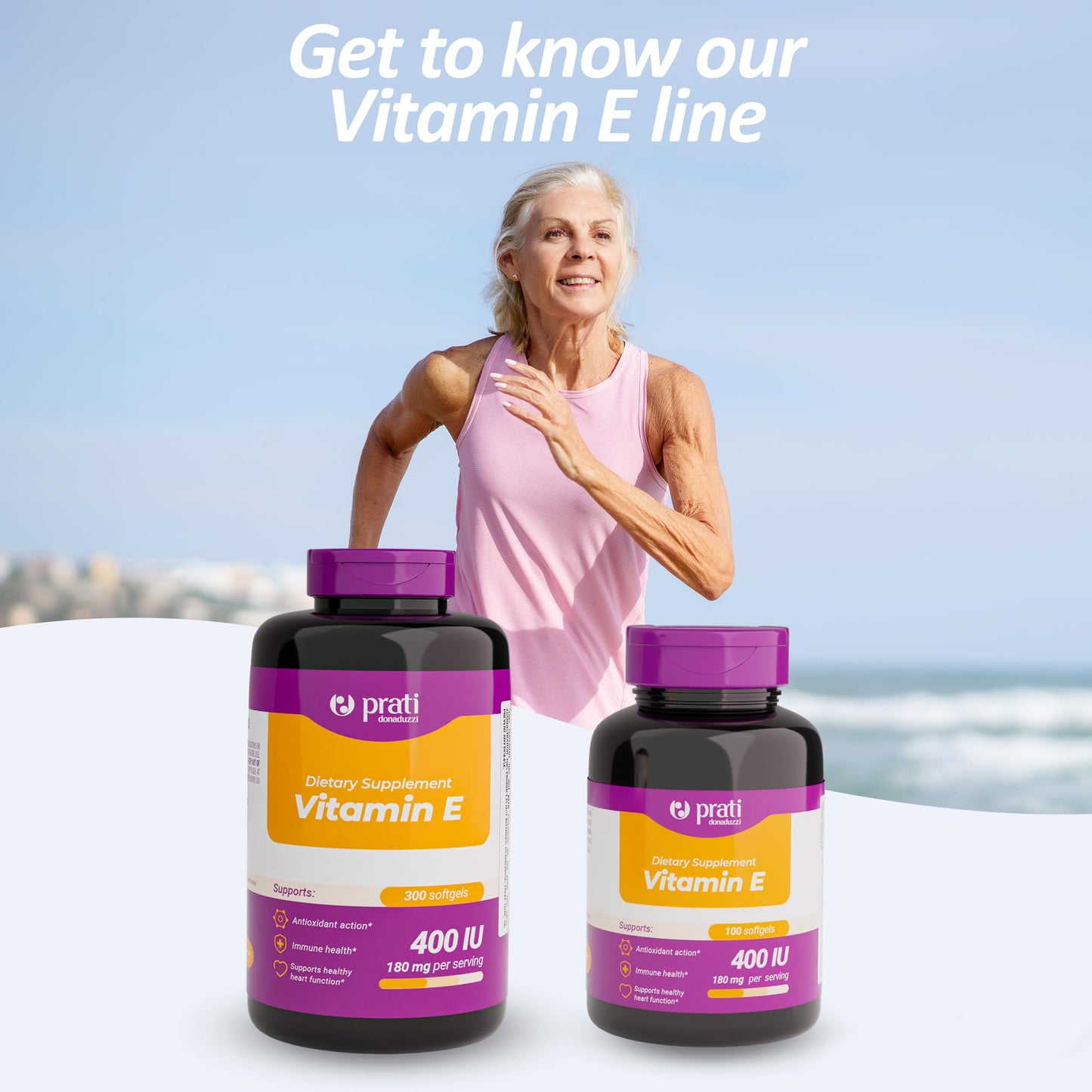 Suplemento vitamina E antioxidante Prati Donaduzzi 100 softgels