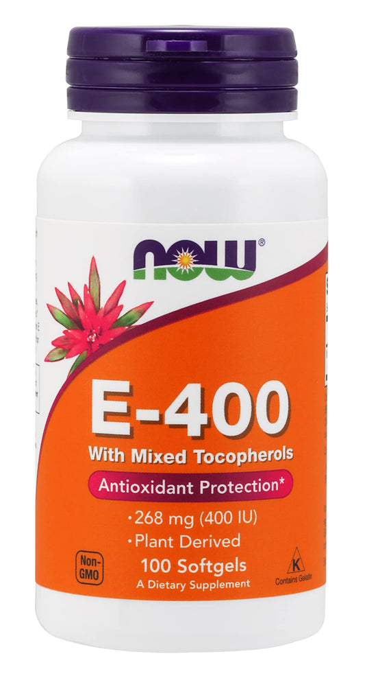Suplemento de Vitamina E NOW Foods 400 IU paquete triple