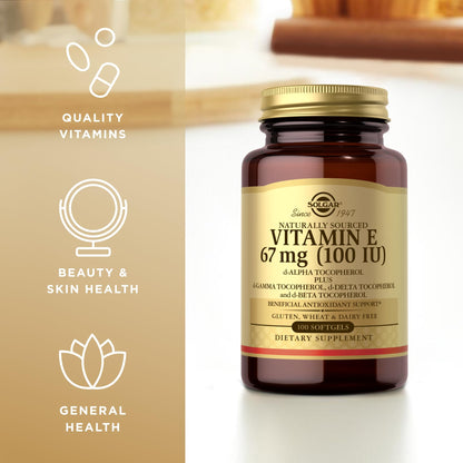 Suplemento vitamina E Solgar antioxidante y piel