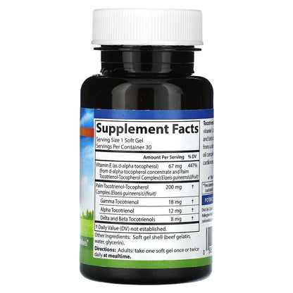 Suplemento de vitamina e tocotrienoles natural carlson labs 30 softgels