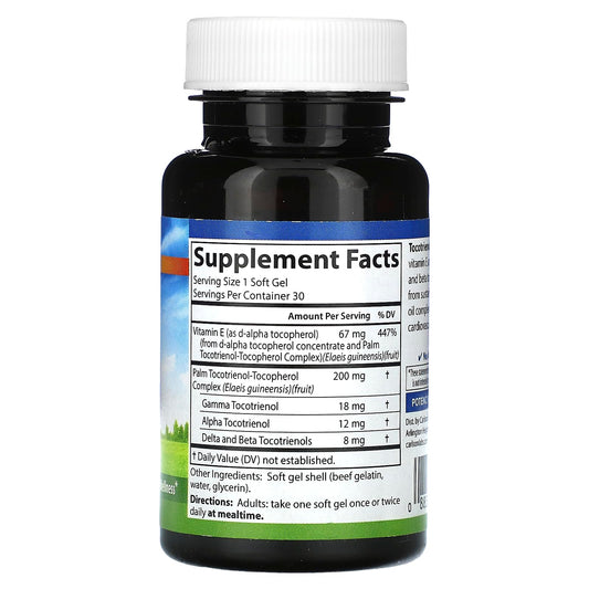 Suplemento de vitamina e tocotrienoles natural carlson labs 30 softgels