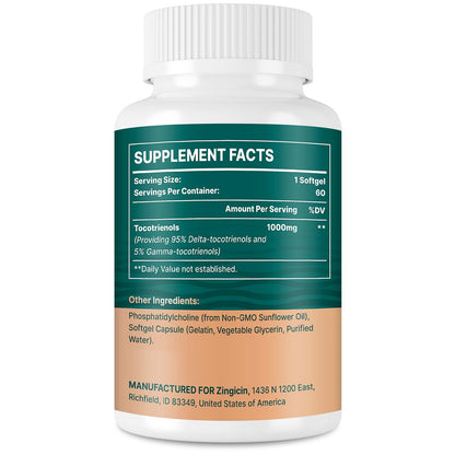 Suplemento vitamina e tocotrienoles Zingicin frasco