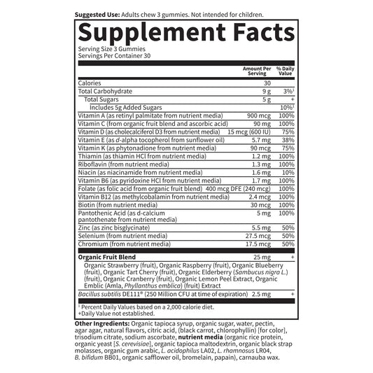 Suplemento de vitamina para hombres con apoyo digestivo y probióticos