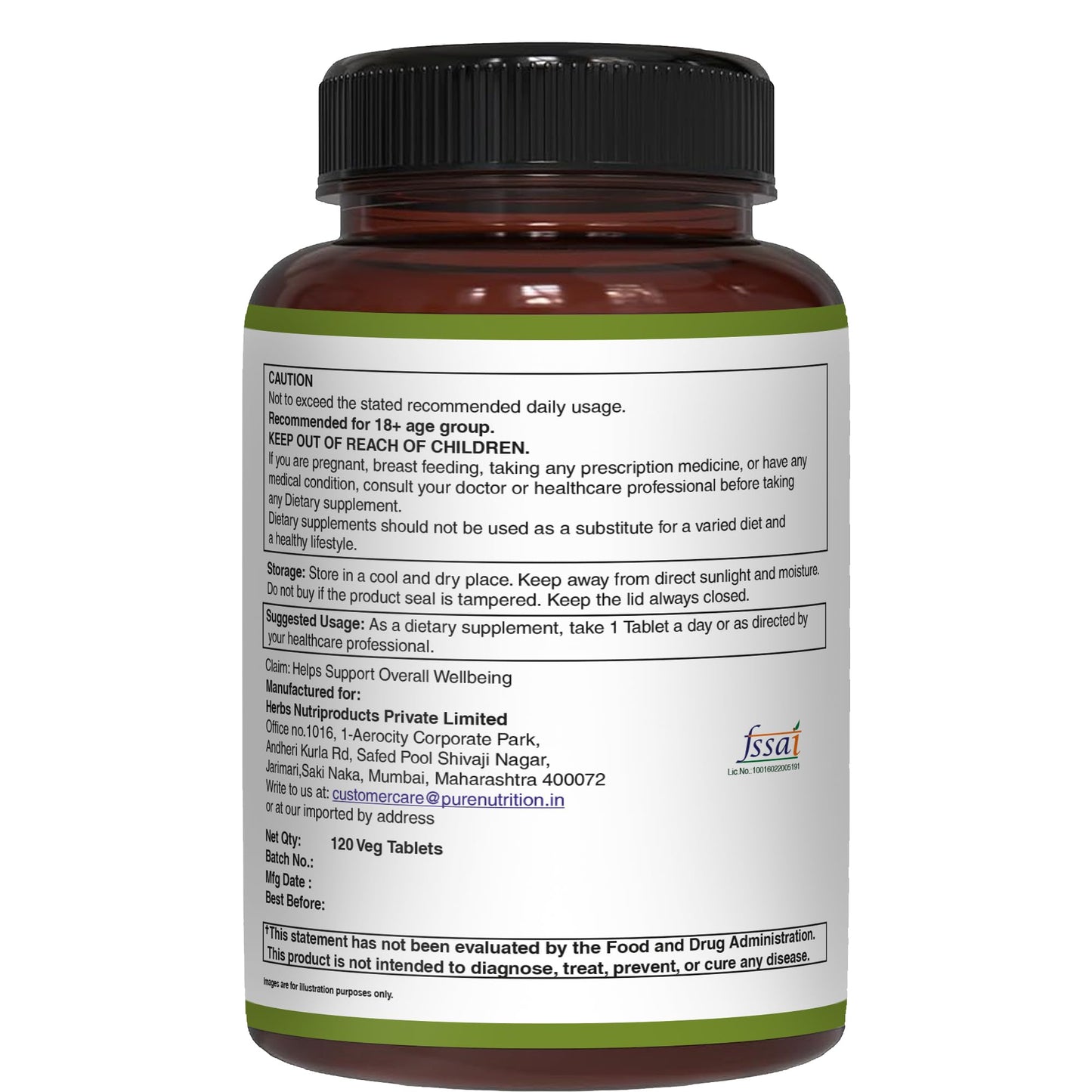 Suplemento vitamina K Pure Nutrition con etiquetado transparente y claro