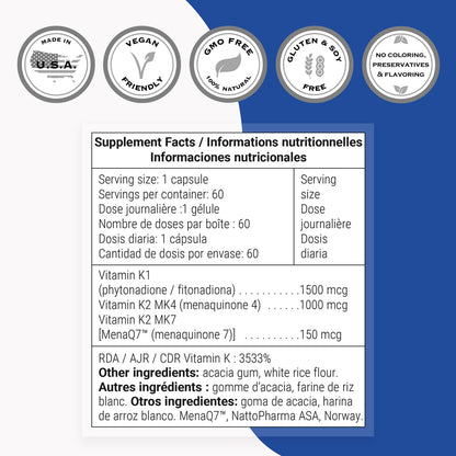 Suplemento vitamina K Supersmart cajas múltiples empaque
