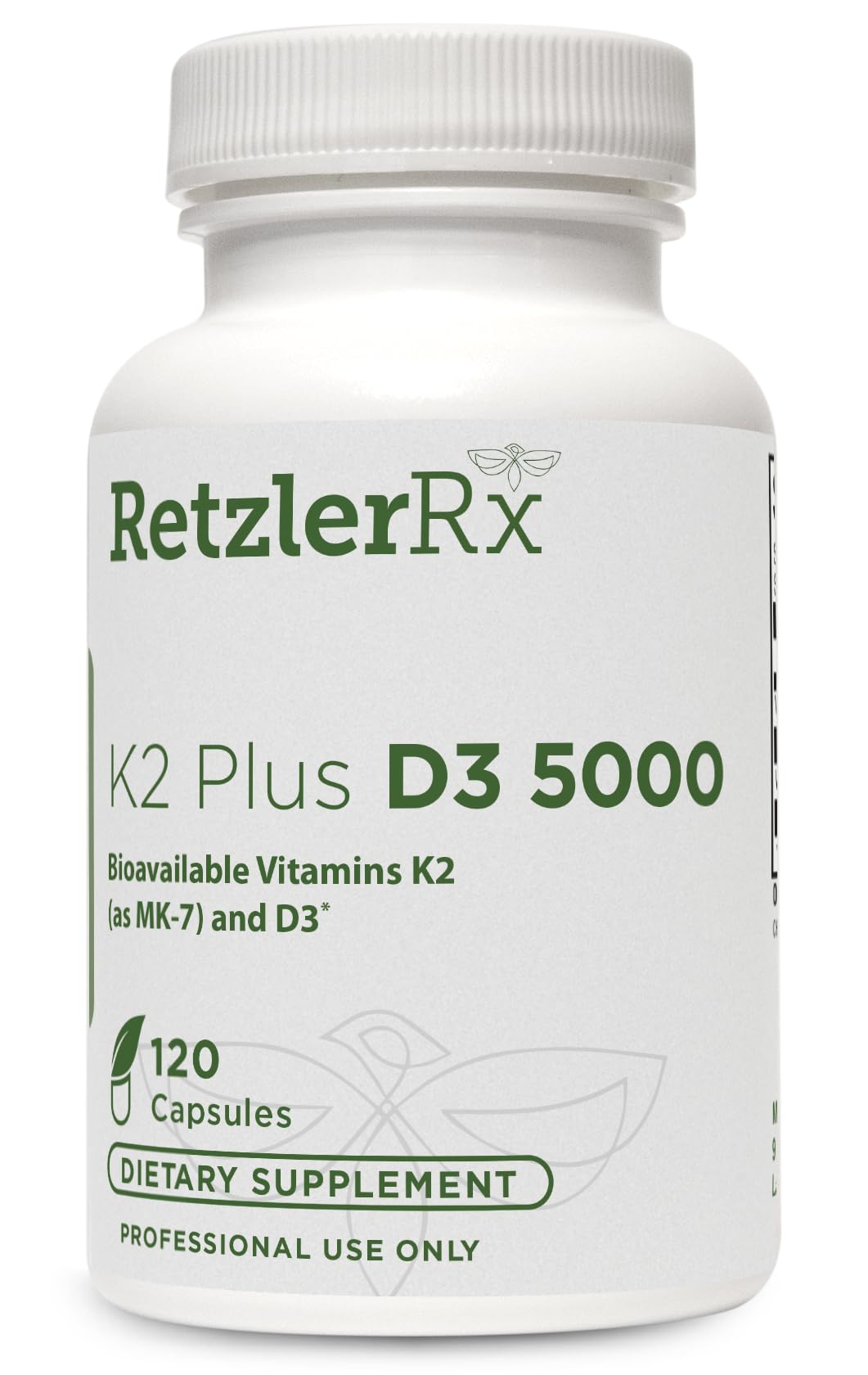 Suplemento vitamina k2 y d3 5000 UI RetzlerRx 120 cápsulas