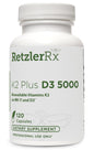 Suplemento vitamina k2 y d3 5000 UI RetzlerRx 120 cápsulas
