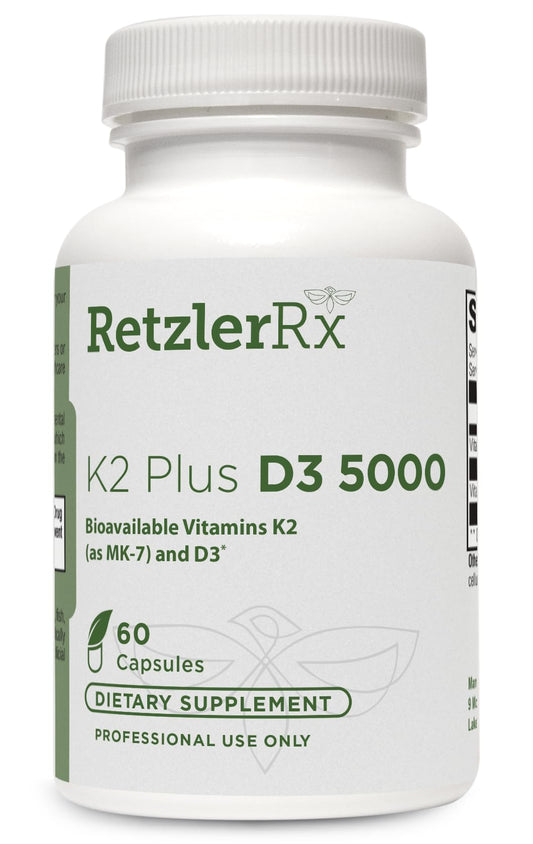 Suplemento vitamina K2 D3 RetzlerRx 60 cápsulas