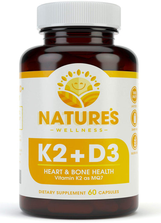 Suplemento vitamina K2 MK7 con D3 para salud huesos