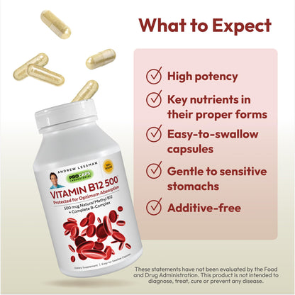 Suplemento Vitaminas B Andrew Lessman metilcobalamina y complejo B
