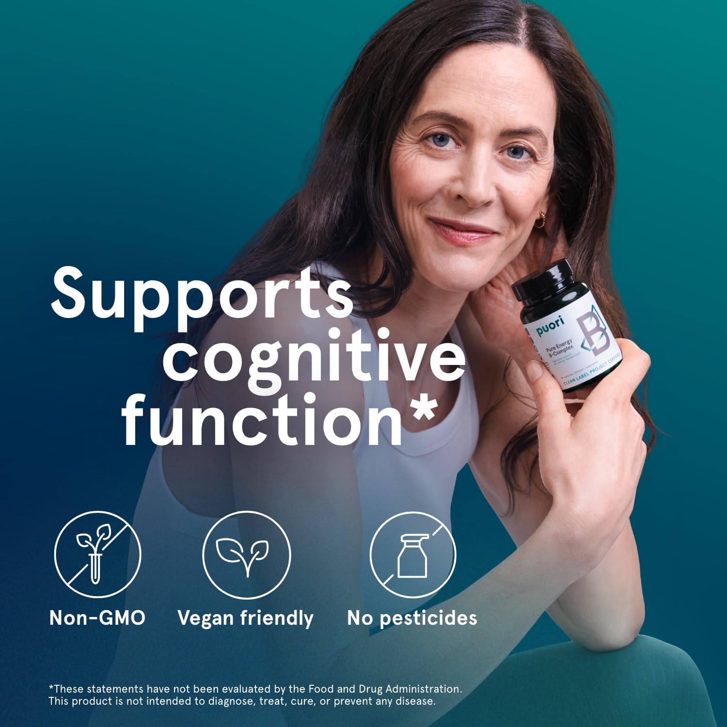 Suplemento vitaminas B Puori Pure Energy lado