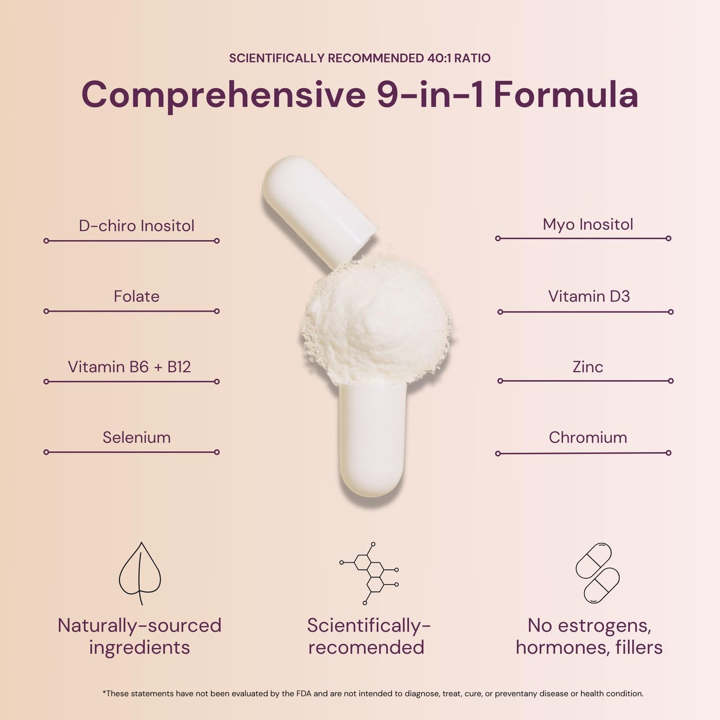 Suplemento con vitaminas B6,B12,D3 y minerales para mujer