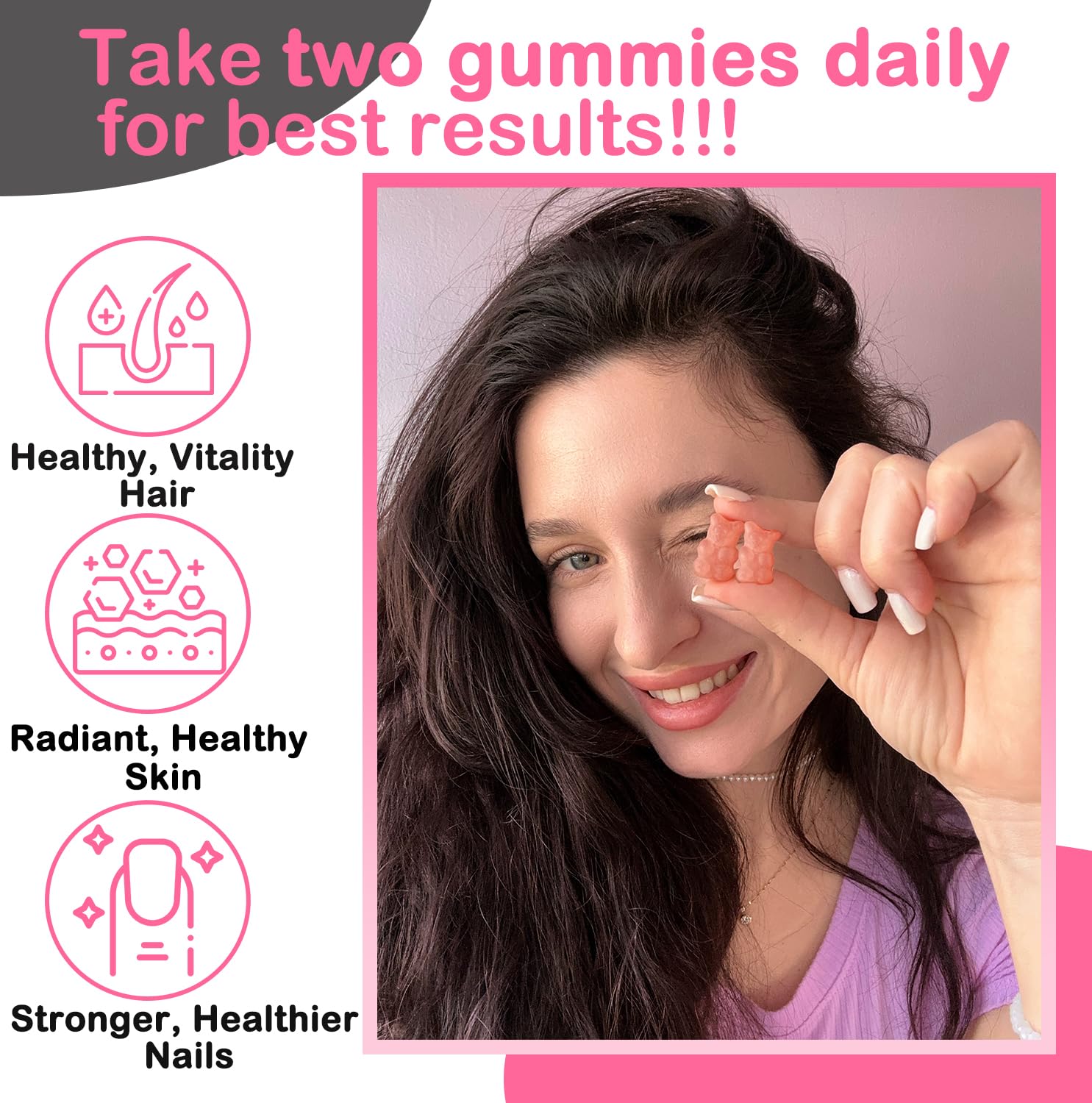 Suplemento Vitaminas biotina 10000mcg para cabello uñas