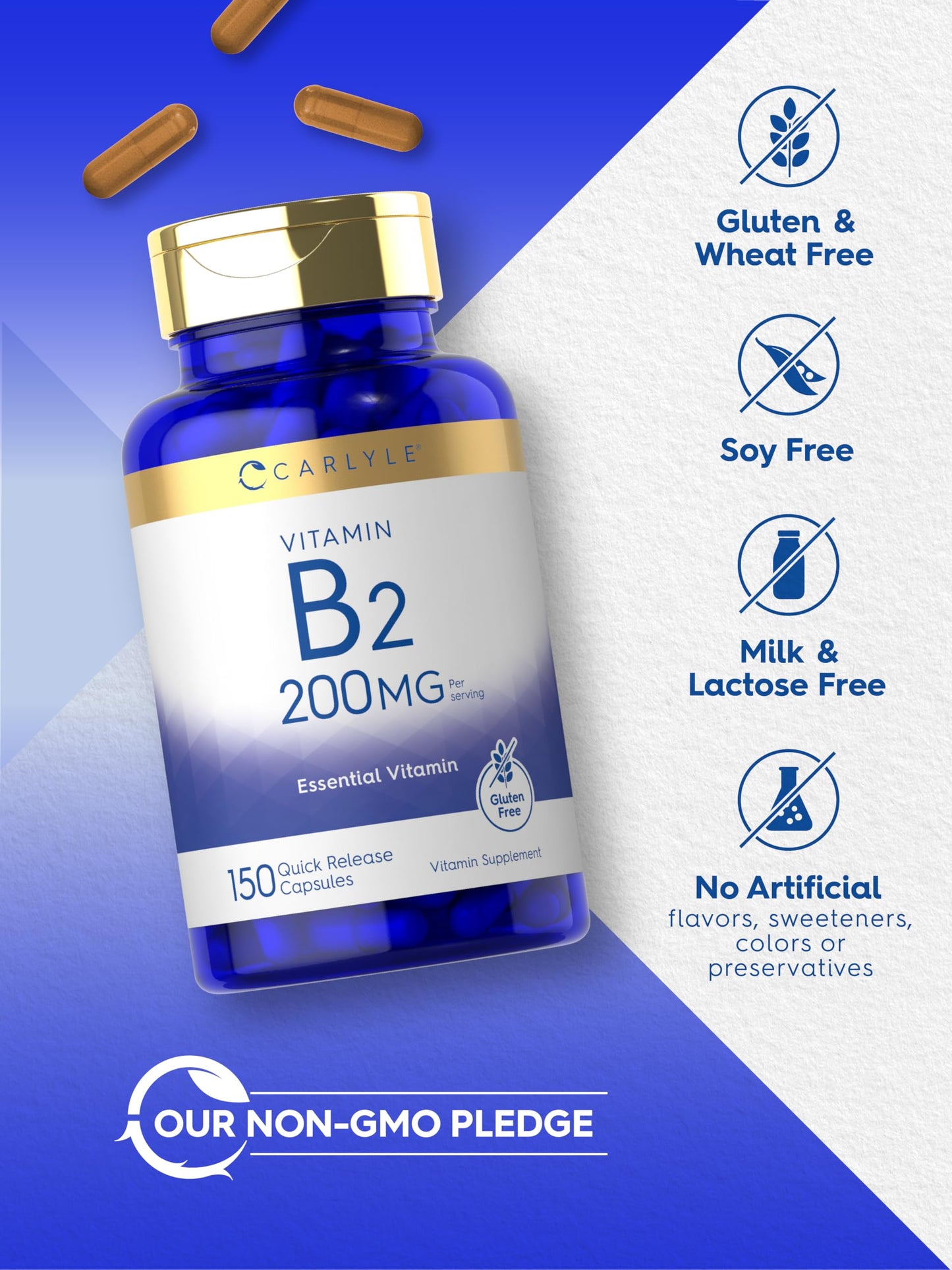 Suplemento Vitaminas Carlyle B2 Riboflavina 200mg
