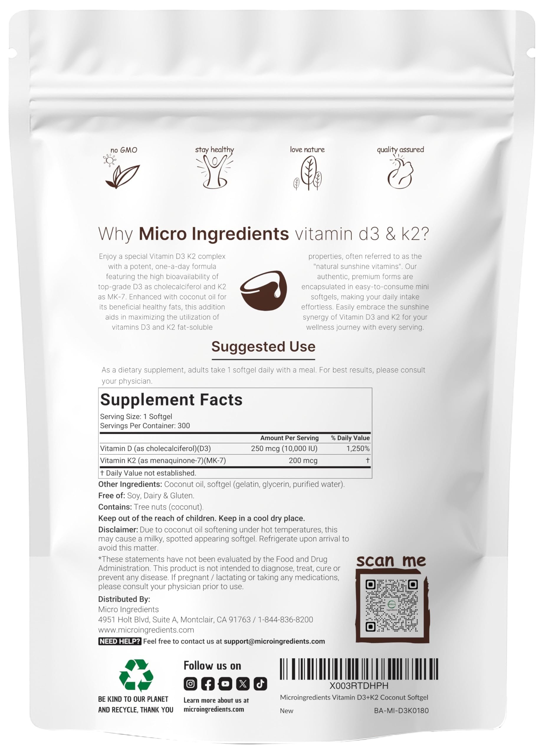 Suplemento de Vitaminas D3 y K2 para Salud Ósea