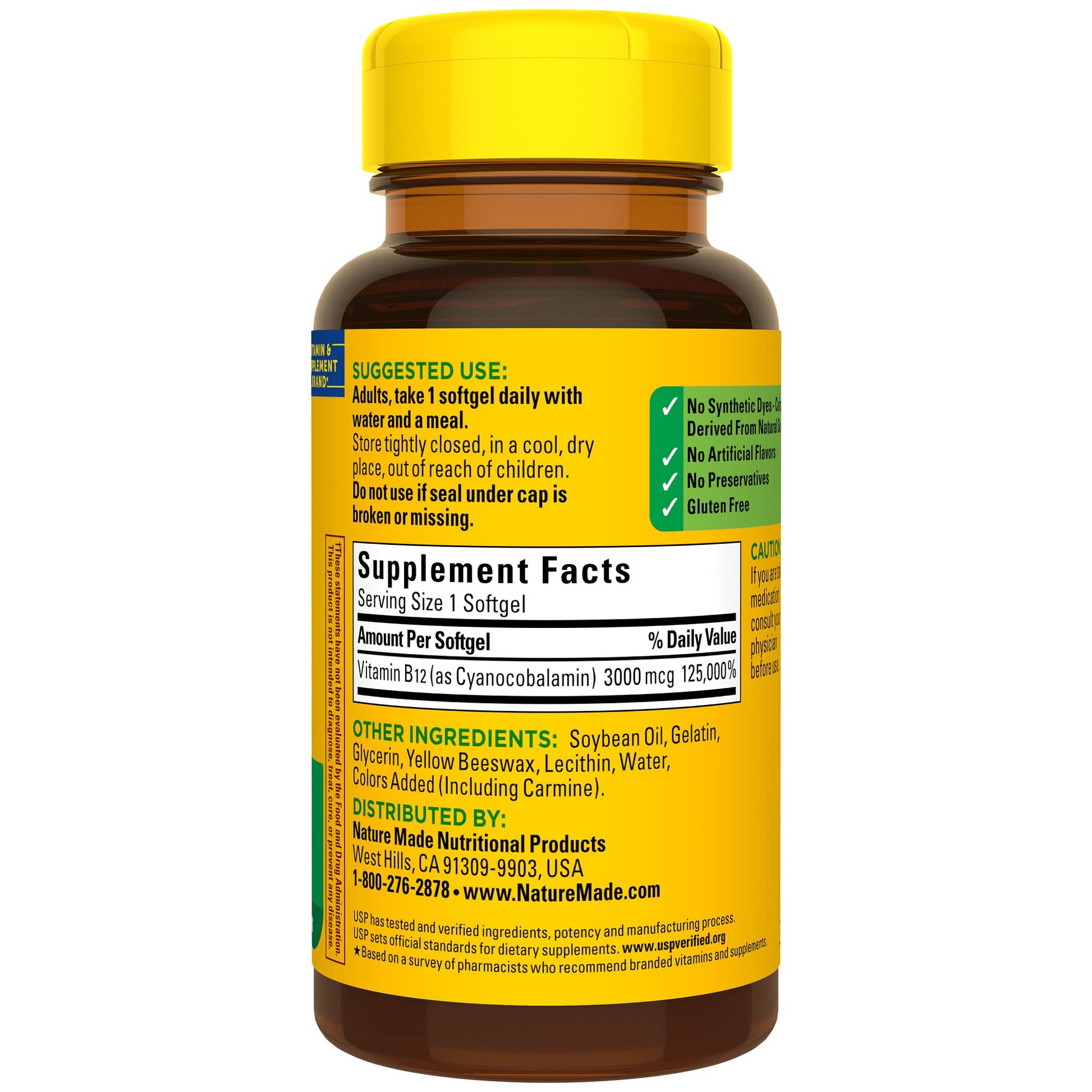 Suplemento vitaminas para energía y ánimo Nature Made B12