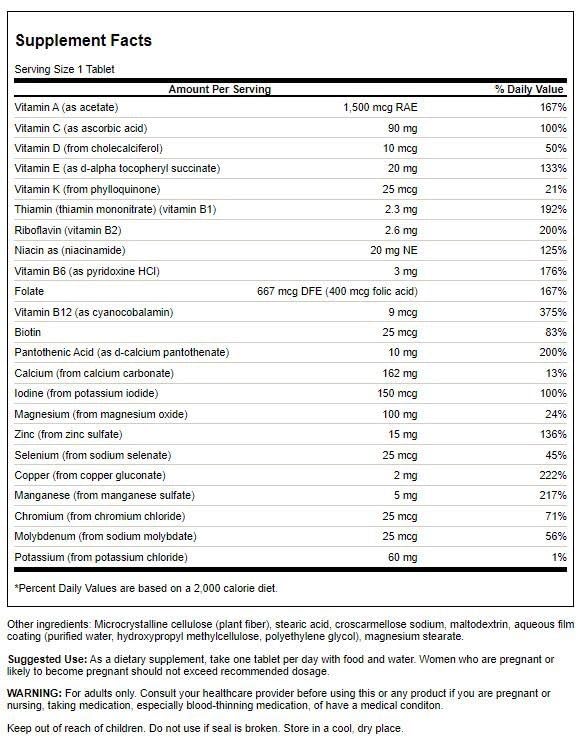 Suplemento vitaminas esenciales Swanson