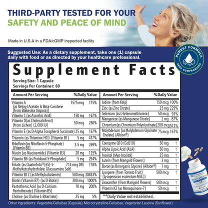 Suplemento vitamínico con CoQ10 y folato