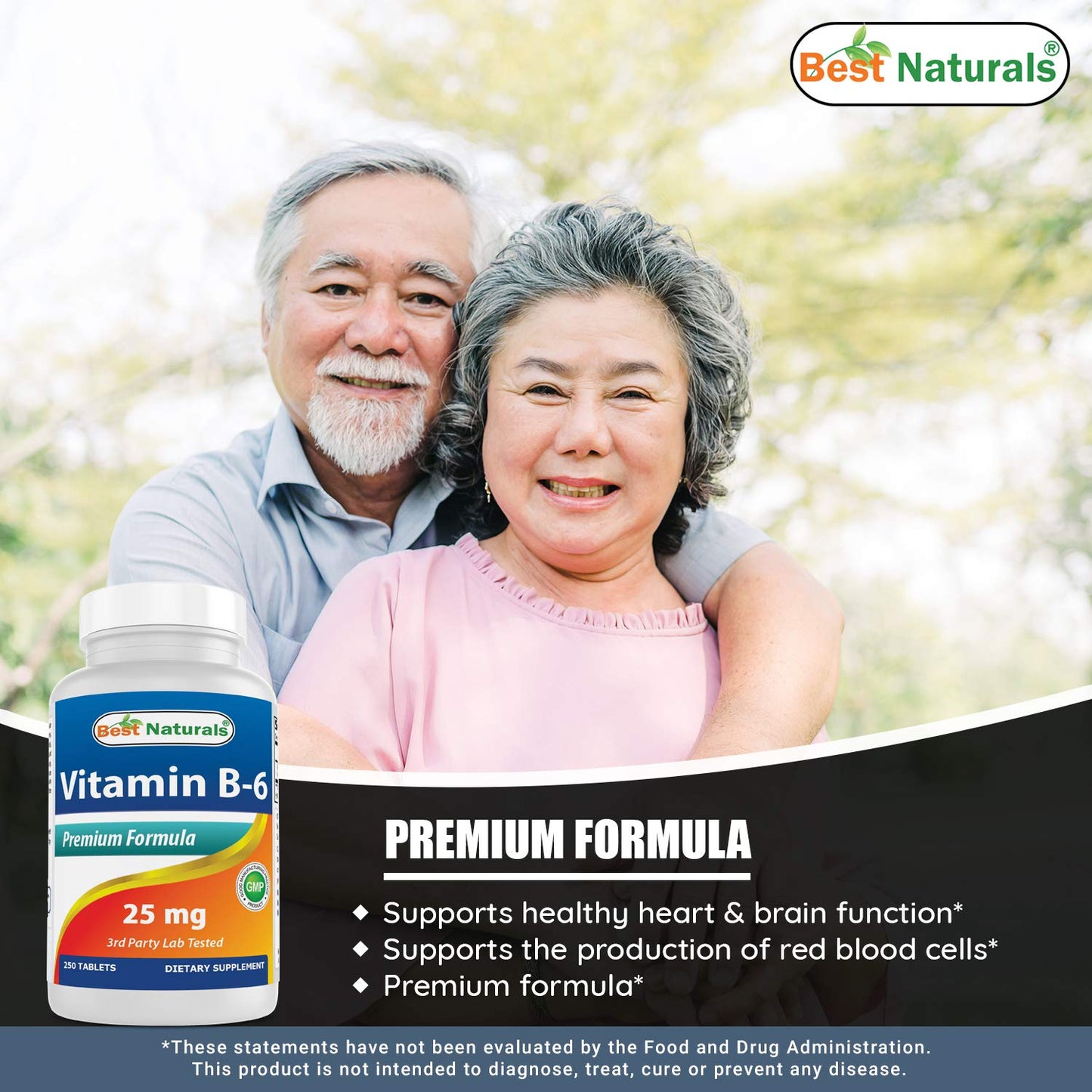 Suplemento vitamínico Best Naturals B1 B6 frascos