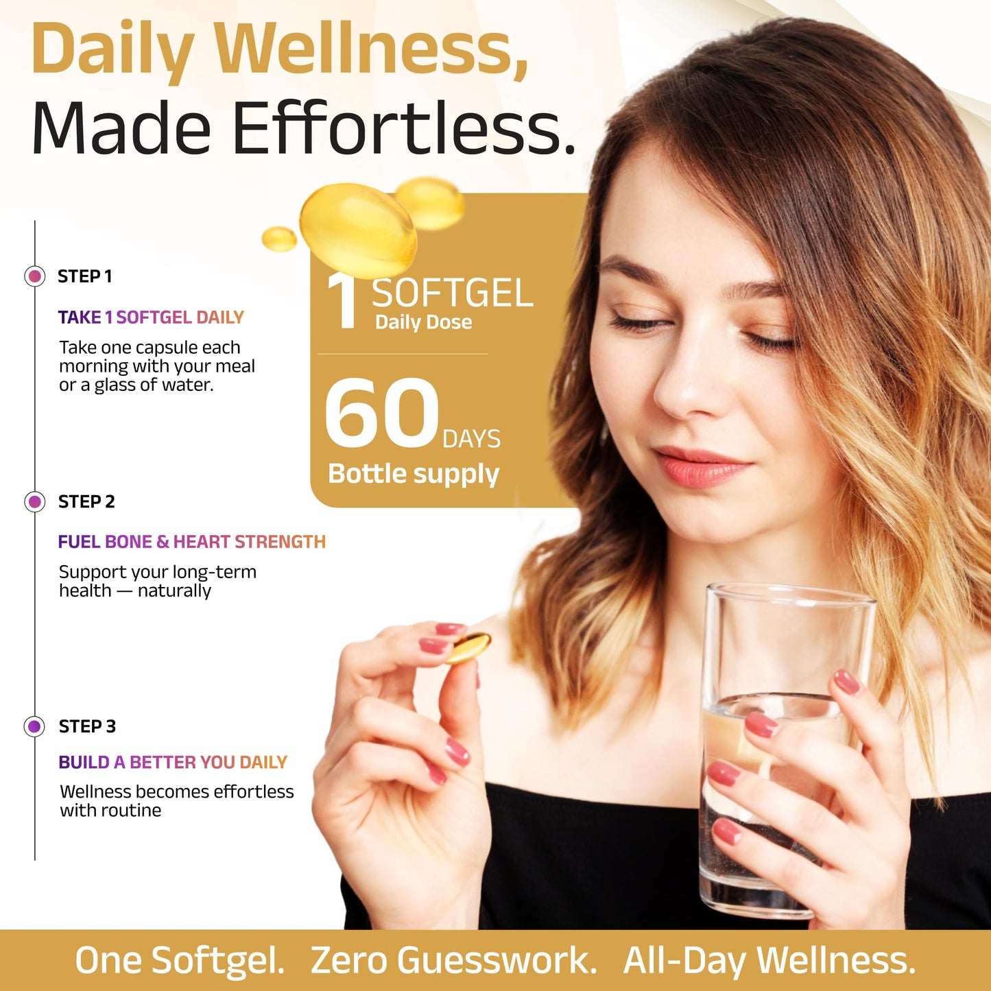 Suplemento vitamínico biosyntra con aceite de coco para mejor absorción