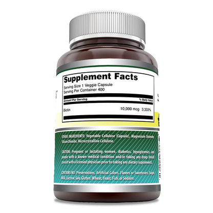 Suplemento vitaminico biotina 10000mcg amazing formulas 400 caps