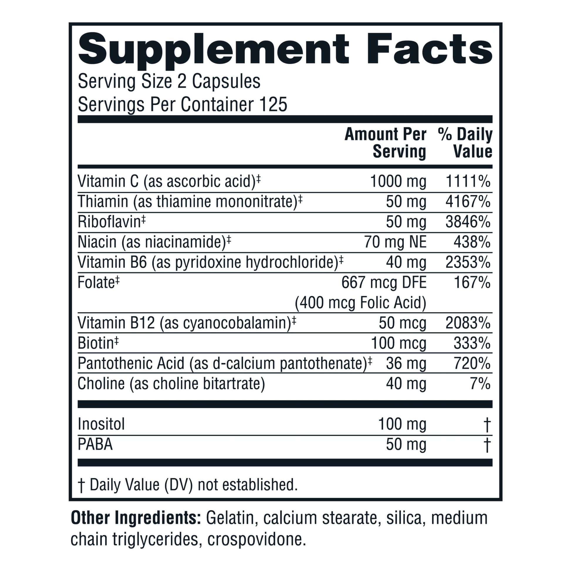Suplemento vitamínico complejo B 250 cápsulas Twinlab para energía