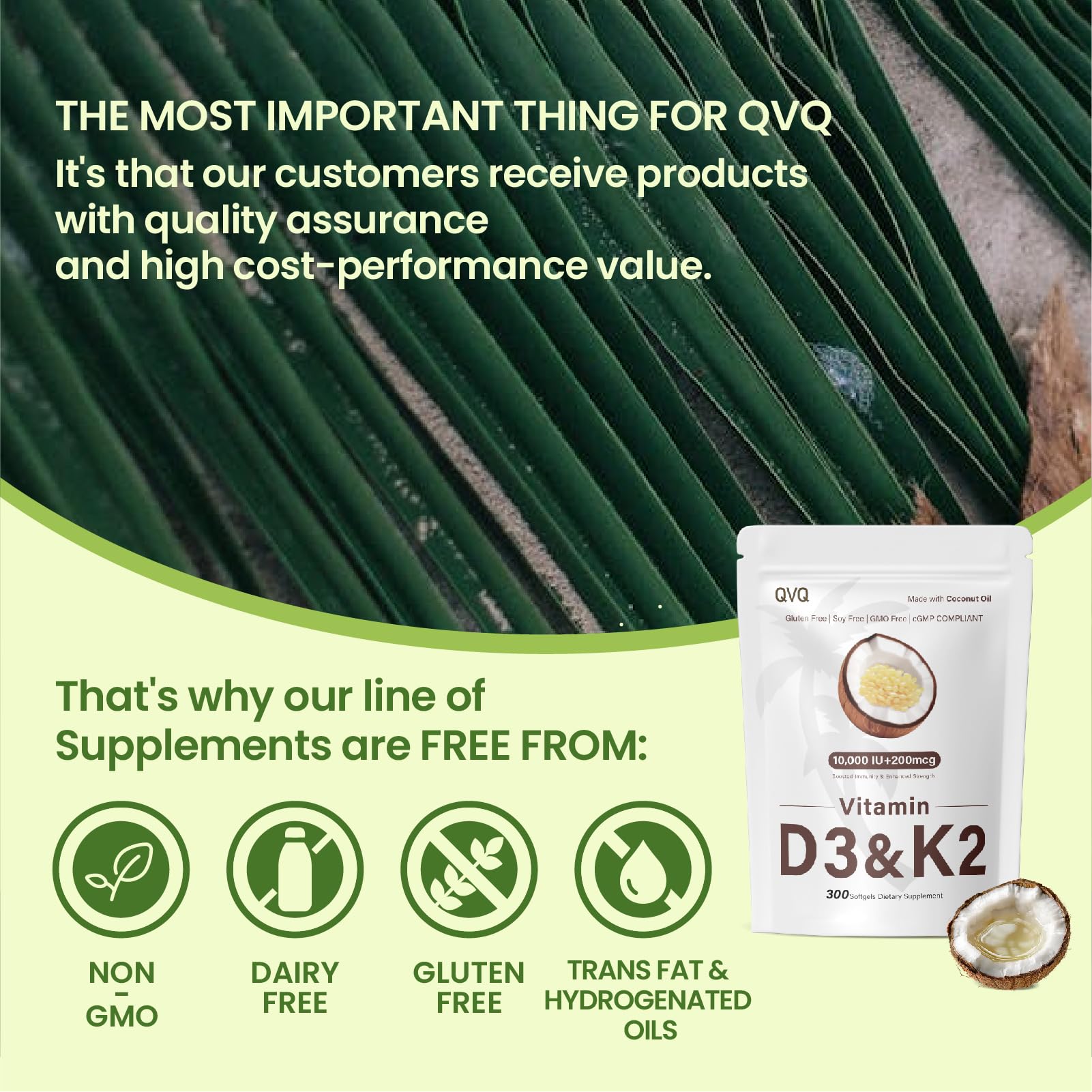 Suplemento vitamínico D3 K2 marca QVQ cápsulas