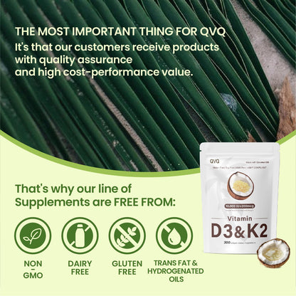Suplemento vitamínico D3 K2 marca QVQ cápsulas
