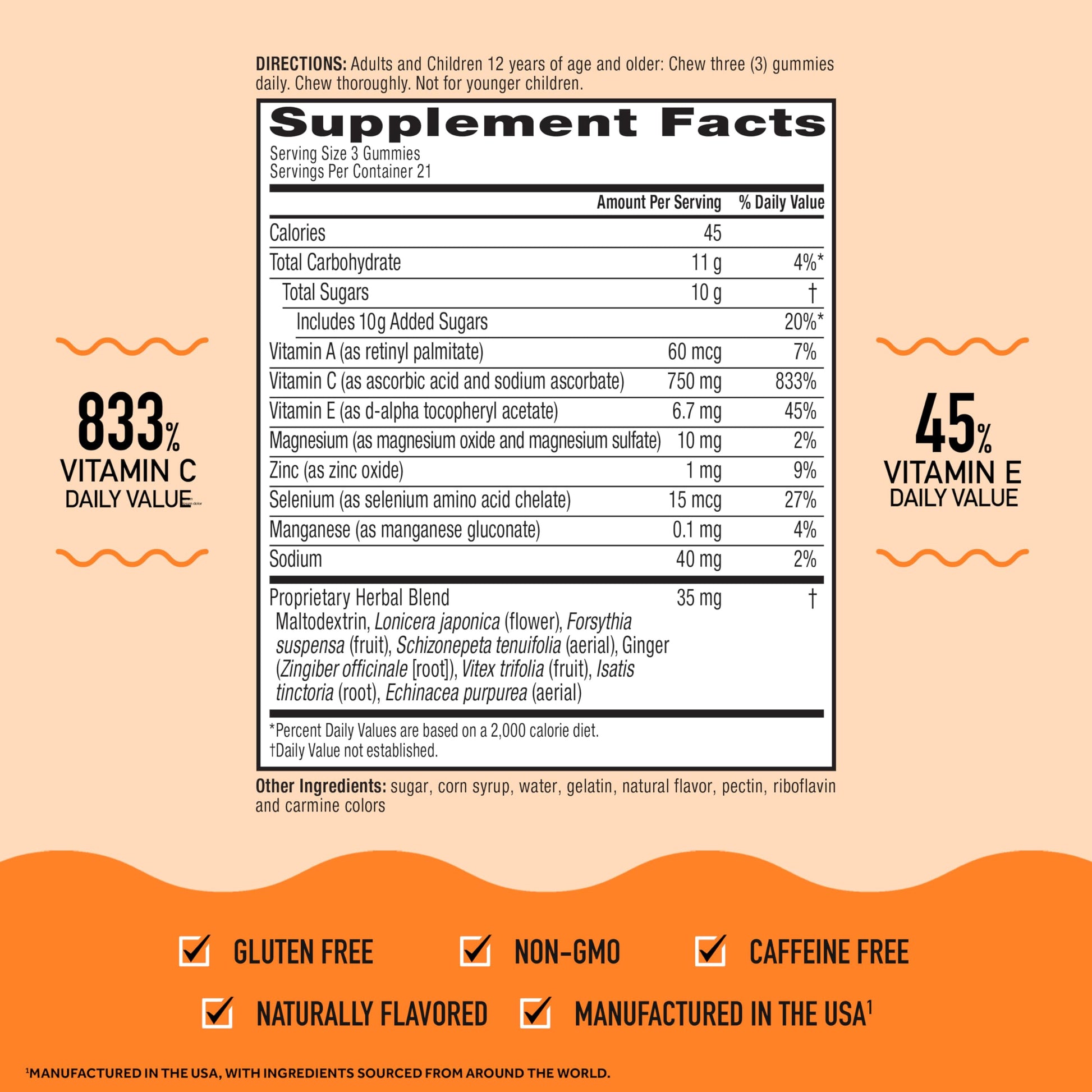 Suplemento vitamínico gomitas Airborne con vitamina C y zinc