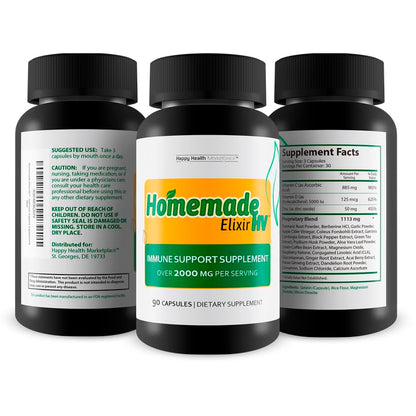 Suplemento vitaminico herbal con ajo, cúrcuma, jengibre y canela