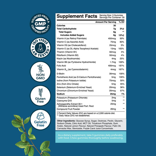 Suplemento vitamínico para hombres con CoQ10 y ashwagandha