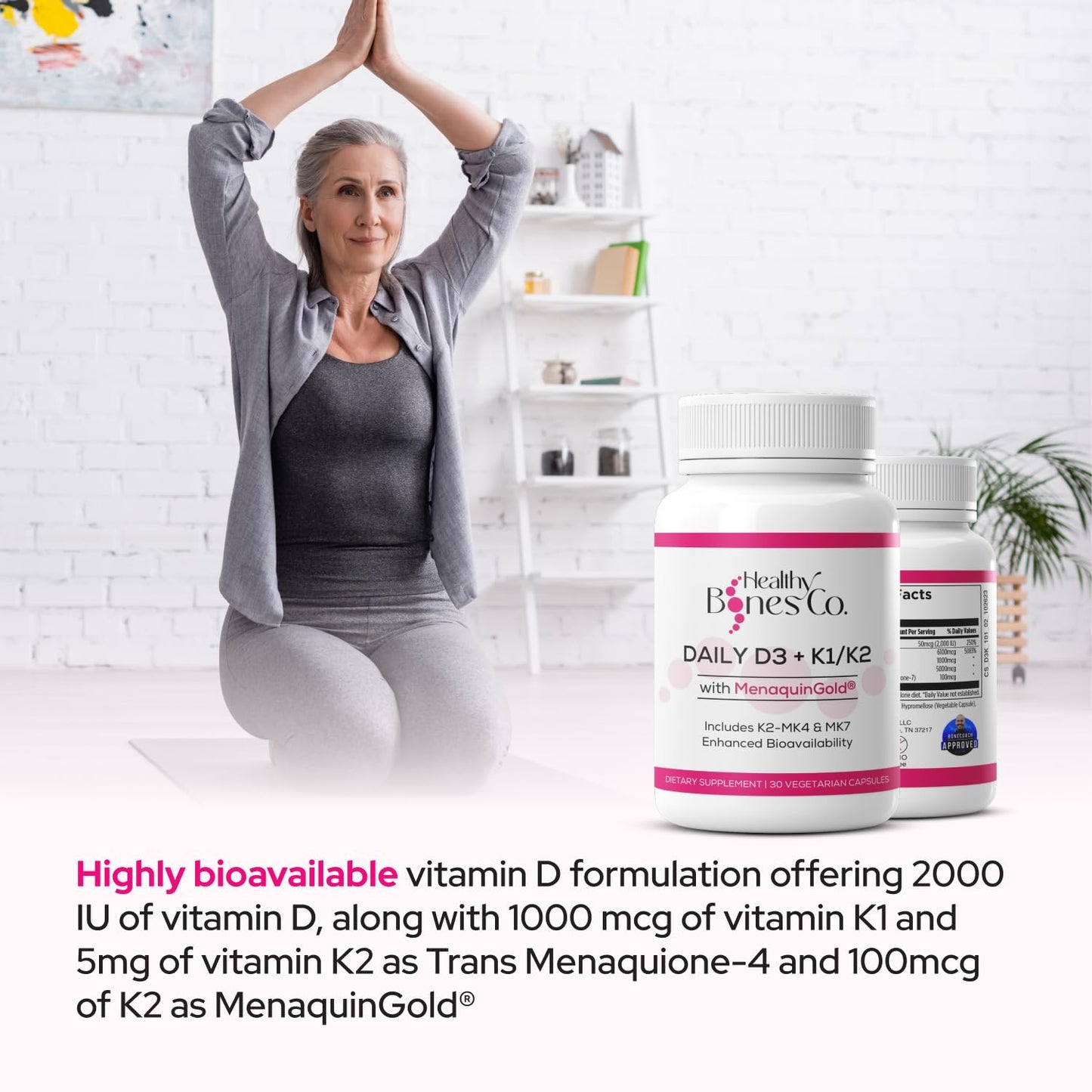 Suplemento vitamínico para huesos y dientes saludables