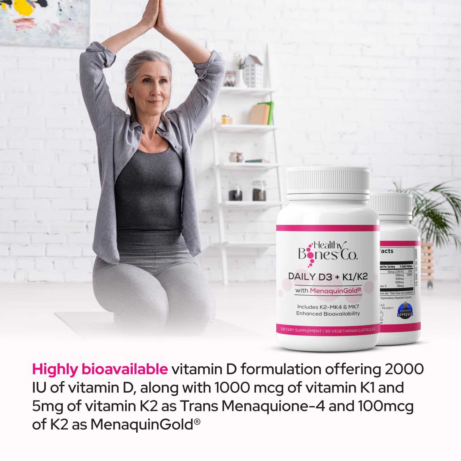 Suplemento vitamínico para huesos y dientes saludables