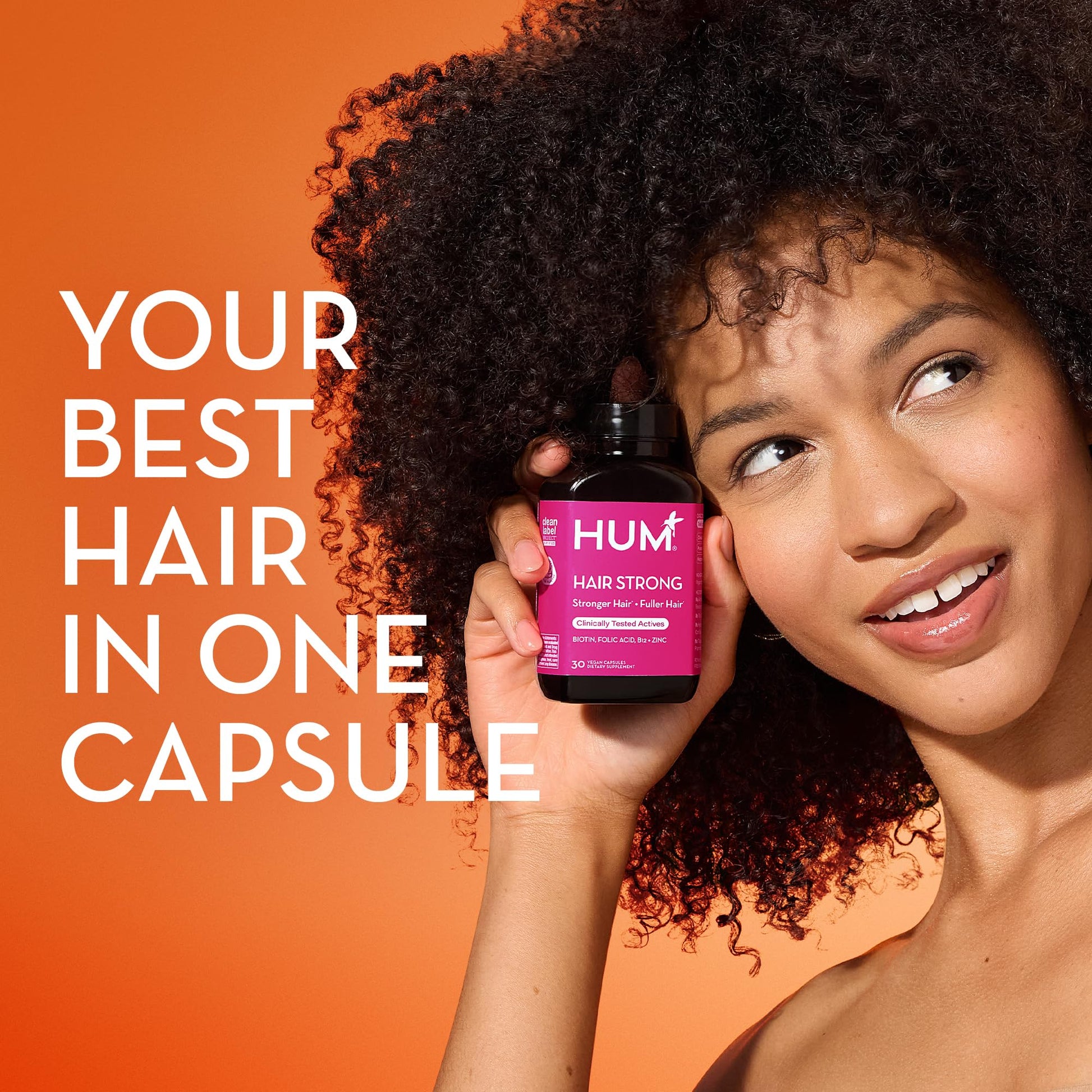 Suplemento vitamínico Hum Hair Strong para cabello más fuerte