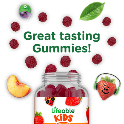 Suplemento vitamínico infantil Lifeable B6 con sabor a fresa