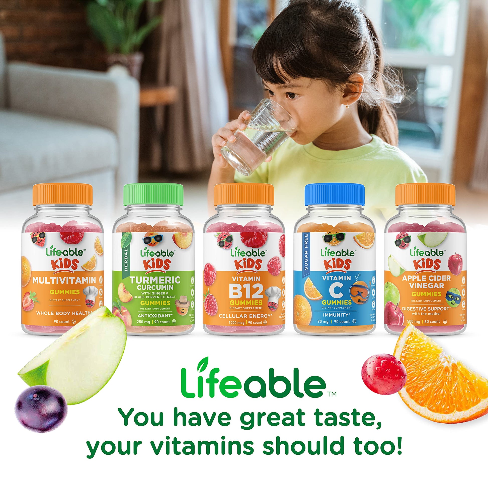 Suplemento vitamínico Lifeable gomitas sin azúcar vitaminas para niños