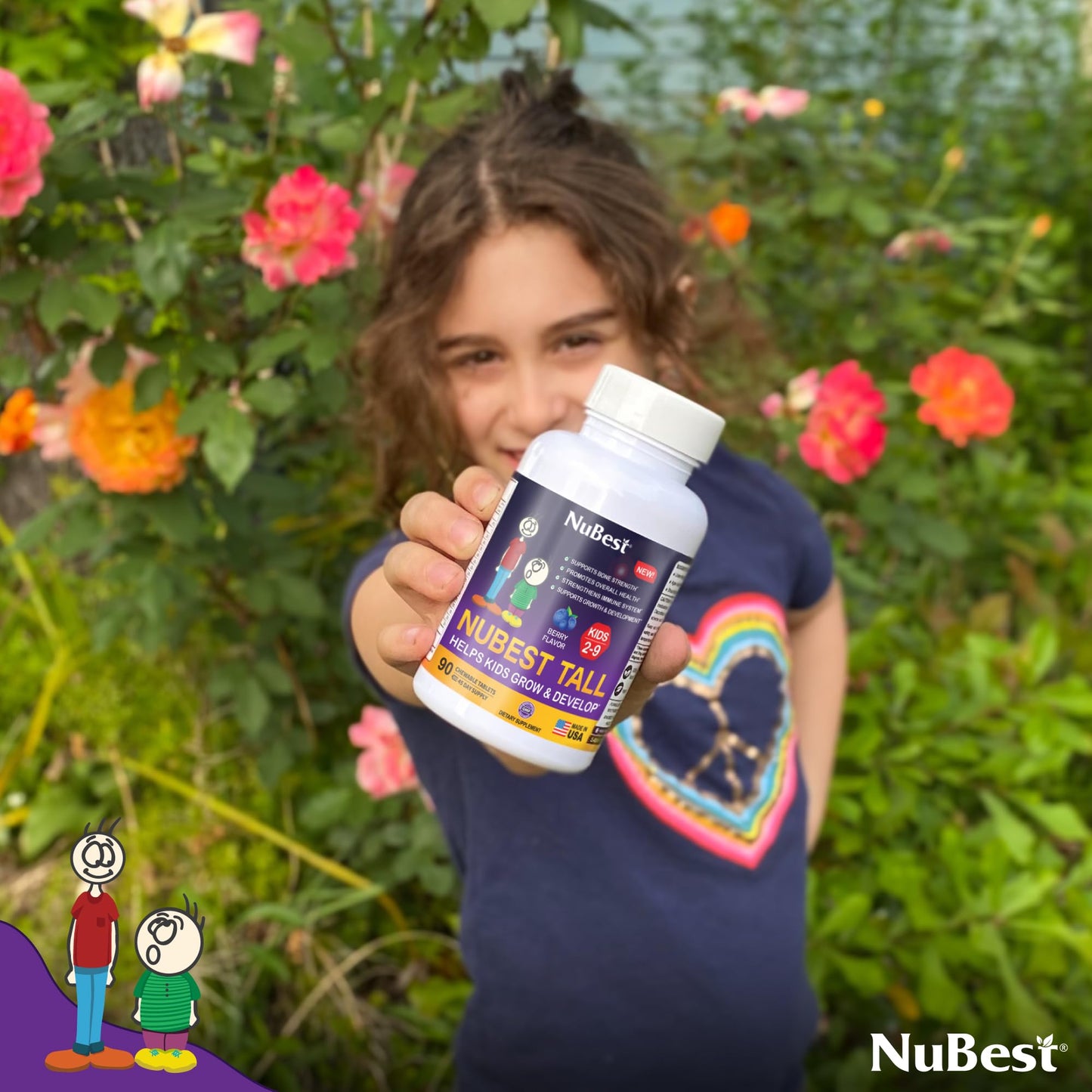 Suplemento vitamínico NuBest Tall Kids para salud general infantil