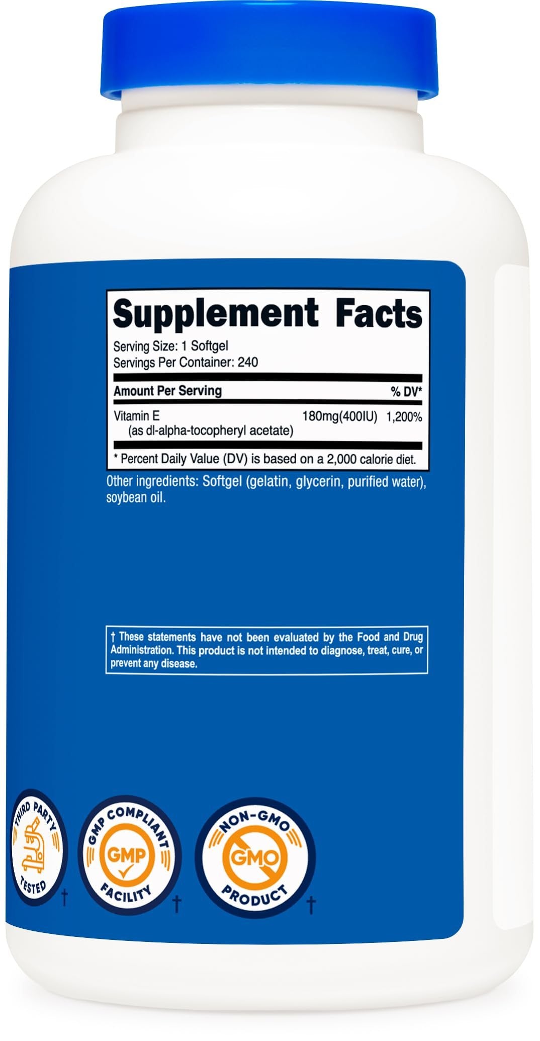 Suplemento vitamínico Nutricost vitamina e 400 ui