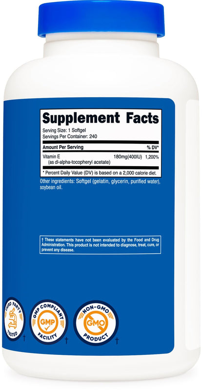 Suplemento vitamínico Nutricost vitamina e 400 ui