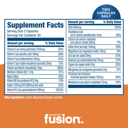 Suplemento vitaminico sin azúcar Bariatric Fusion