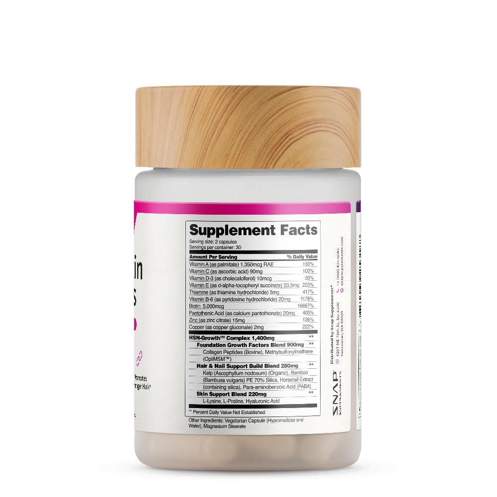 Suplemento vitamínico Snap Supplements para uñas y cabello