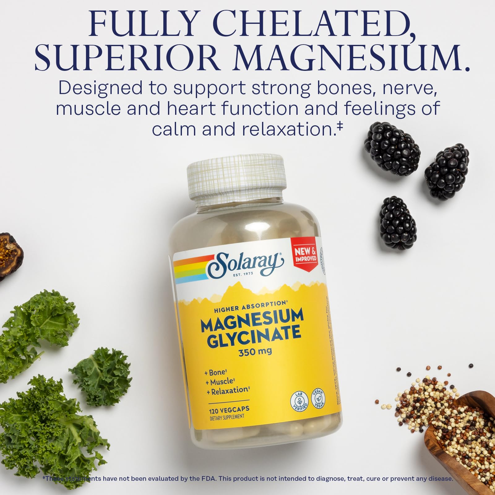 Suplemento vitaminico solaray para absorción calcio y soporte huesos