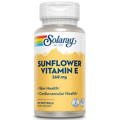 Suplemento vitaminico solaray super bio e en softgels girasol 60 count