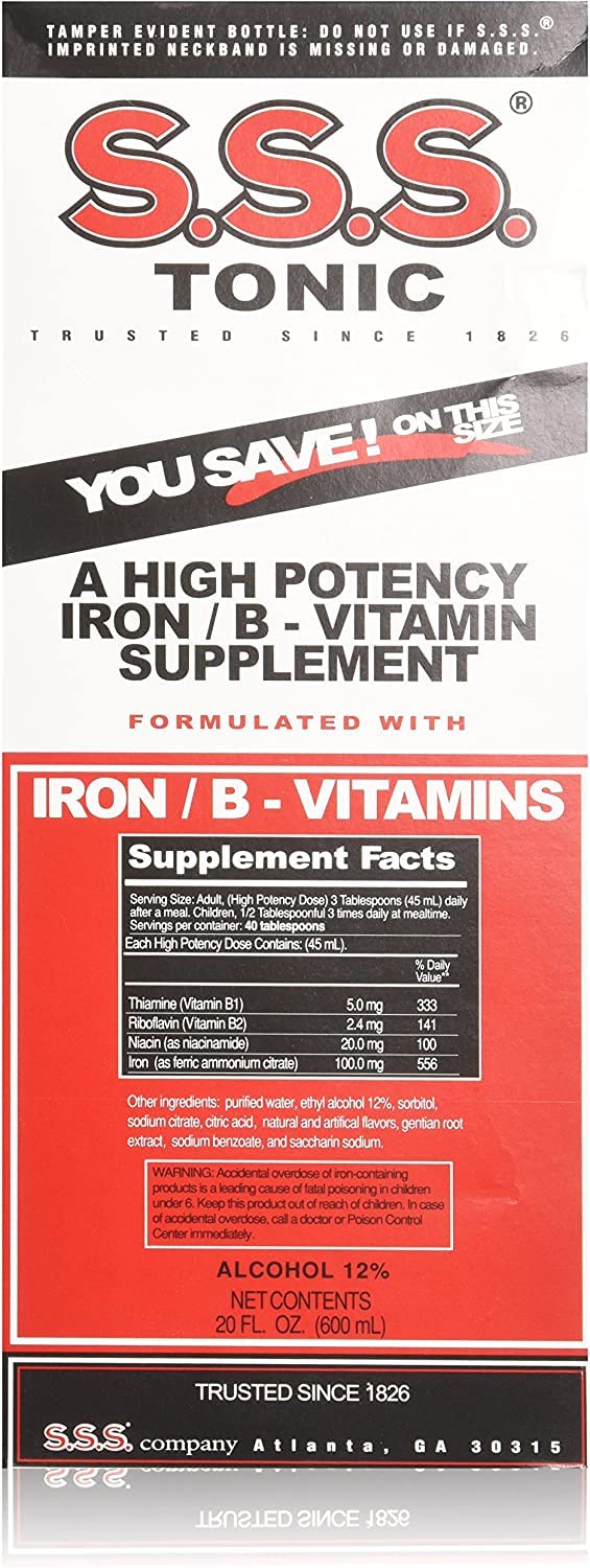Suplemento vitamínico S.S.S. tónicum líquido 20 oz