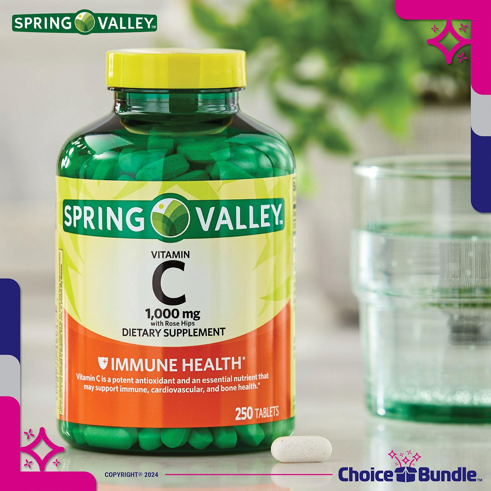 Suplemento vitamínico tabletas de 1000 mg Spring Valley