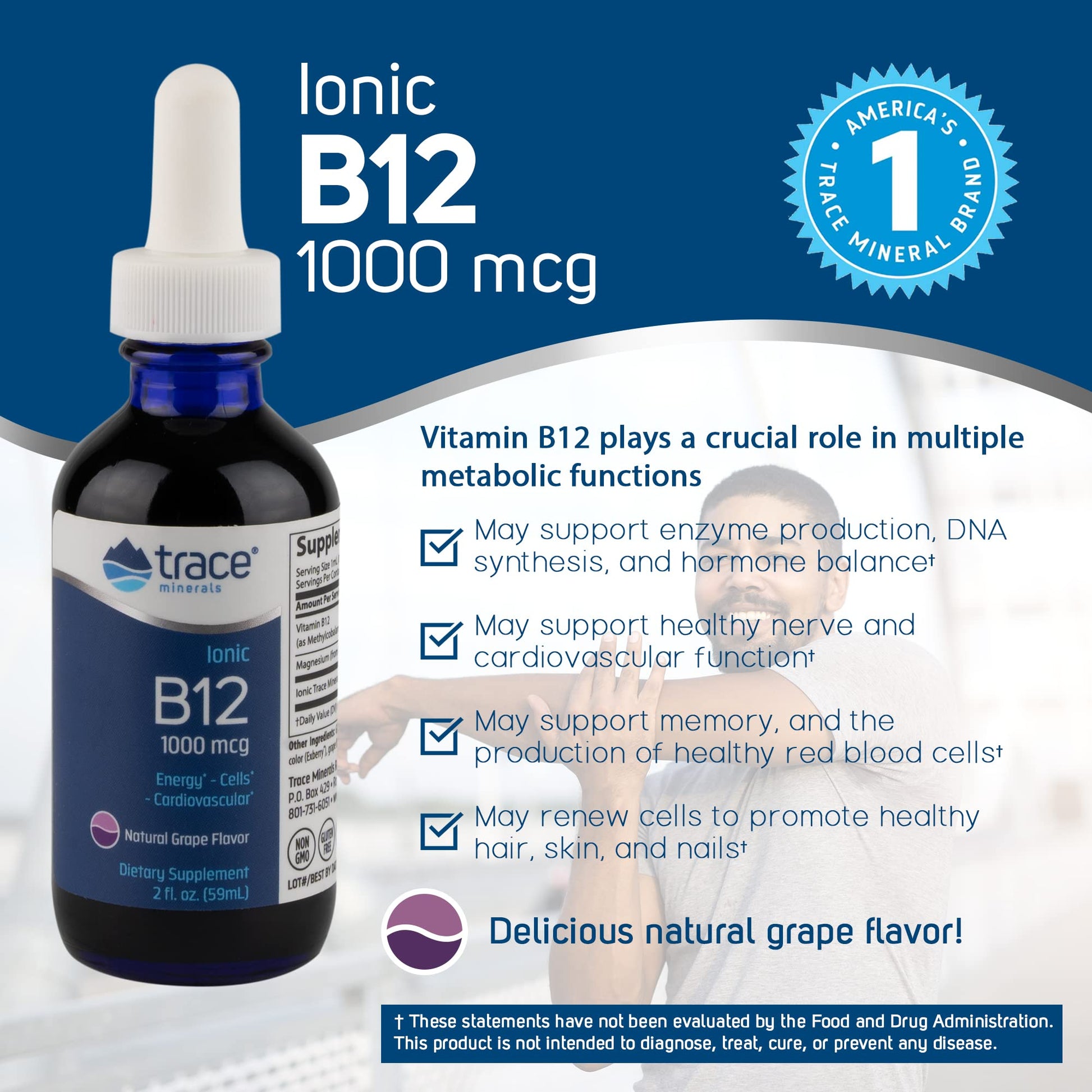 Suplemento vitamínico trace minerals b12 iónica