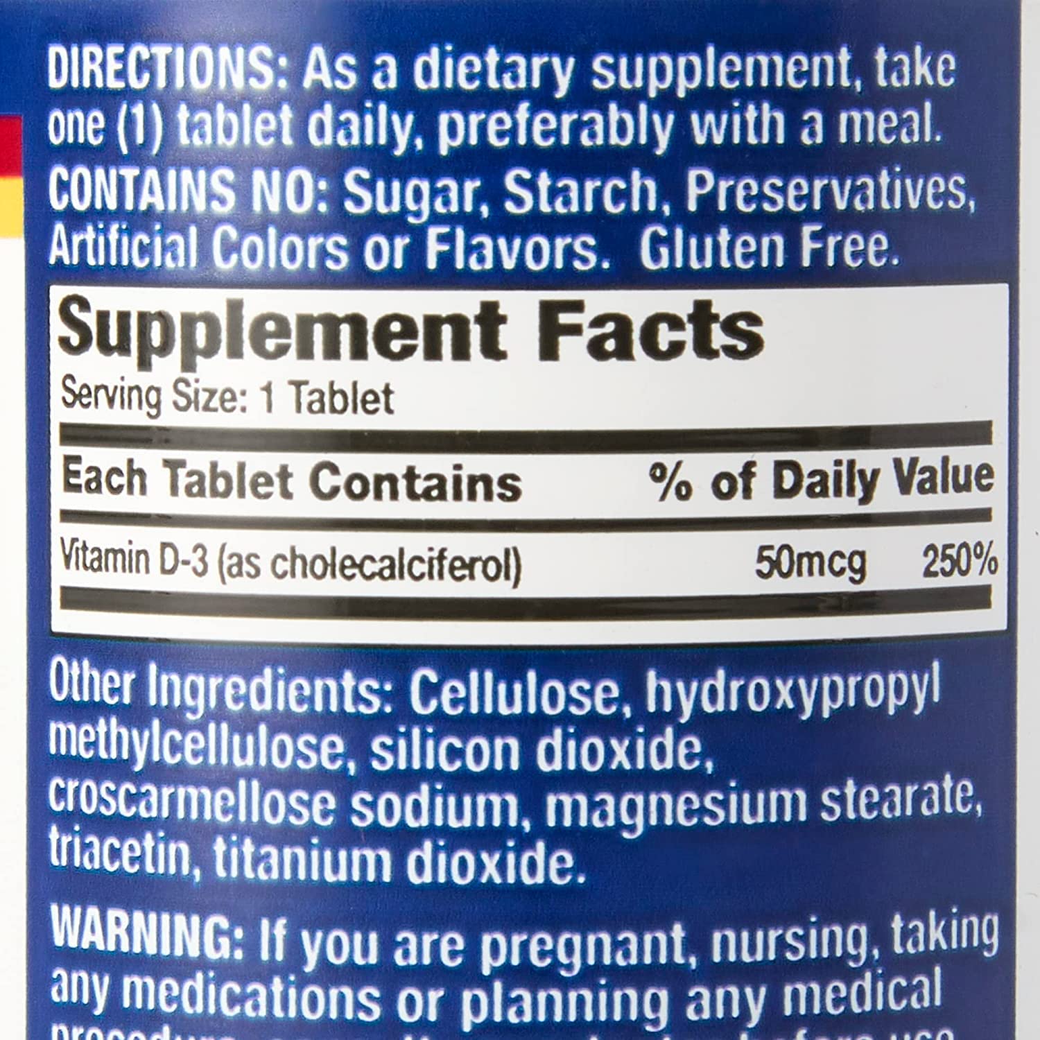 Suplemento vitamínico básico con vitamina D-3 2000 IU