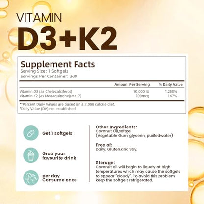 Suplemento vitamínico VivoNu D3 K2 para descanso saludable