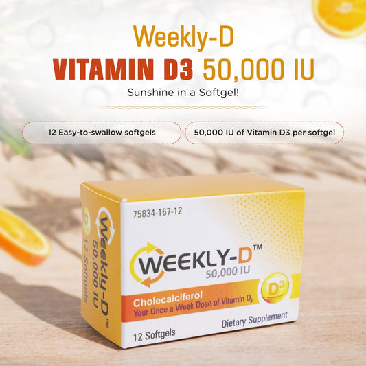 Suplemento Weekly-D 50,000 UI cápsulas blandas para salud